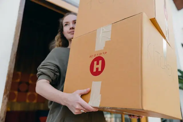 A person carrying boxes